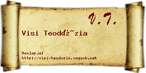 Visi Teodózia névjegykártya